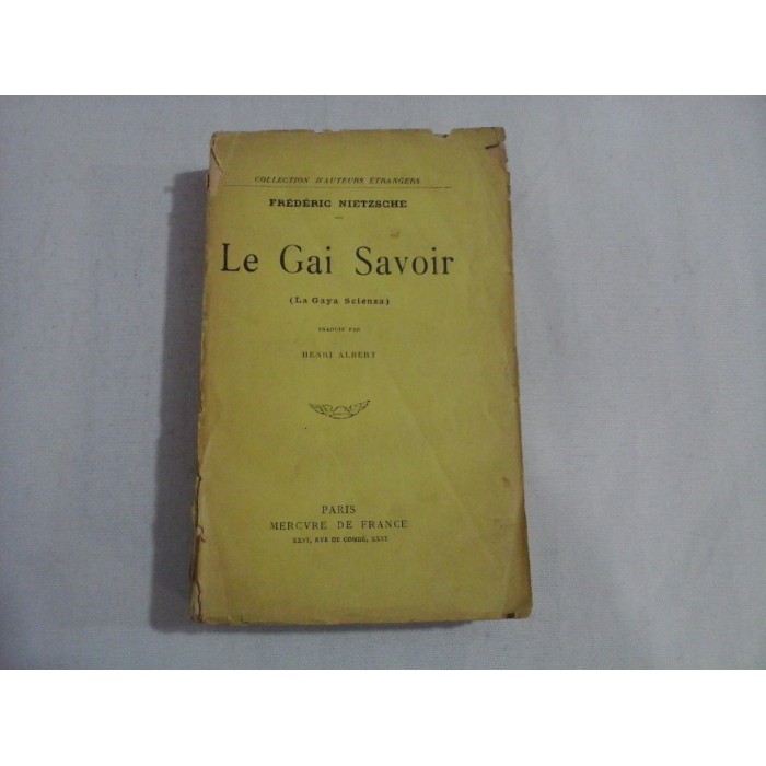 LE GAI SAVOIR - FREDERIC NIETZSCHE